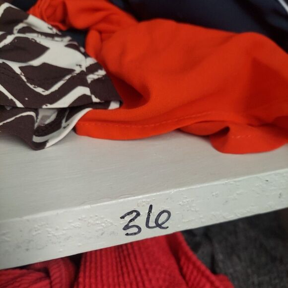 Vendana Blue Tie Dye Shift Dress Ruffles 3/4 Sleeves Sz Medium - Picture 9 of 9